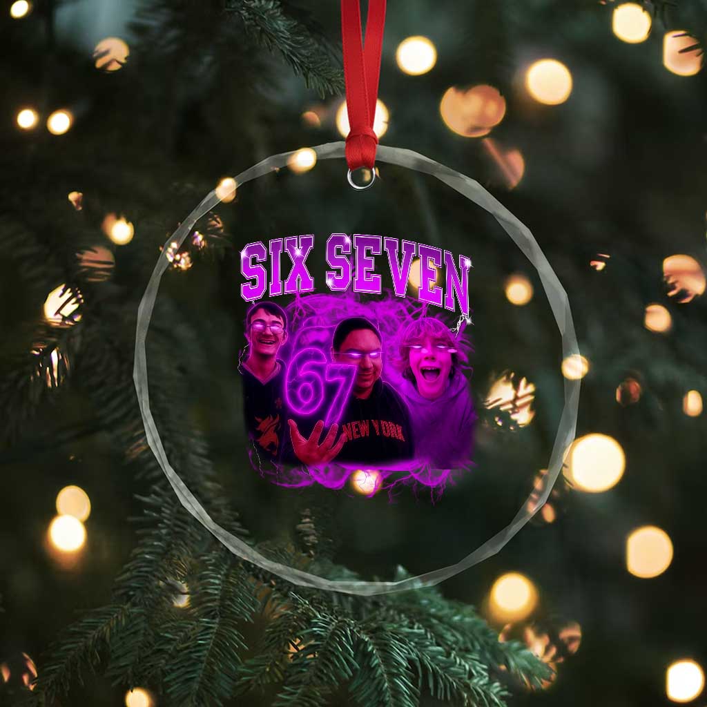Funny Six Seven 6 7 Meme Crystal Glass Ornament The Mason 67 Kid  Bootleg Gen Alpha Slang - Wonder Print Shop