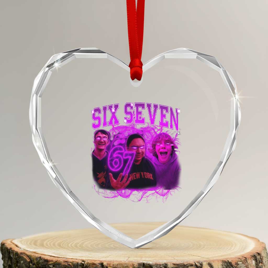 Funny Six Seven 6 7 Meme Heart Crystal Glass Ornament The Mason 67 Kid  Bootleg Gen Alpha Slang - Wonder Print Shop