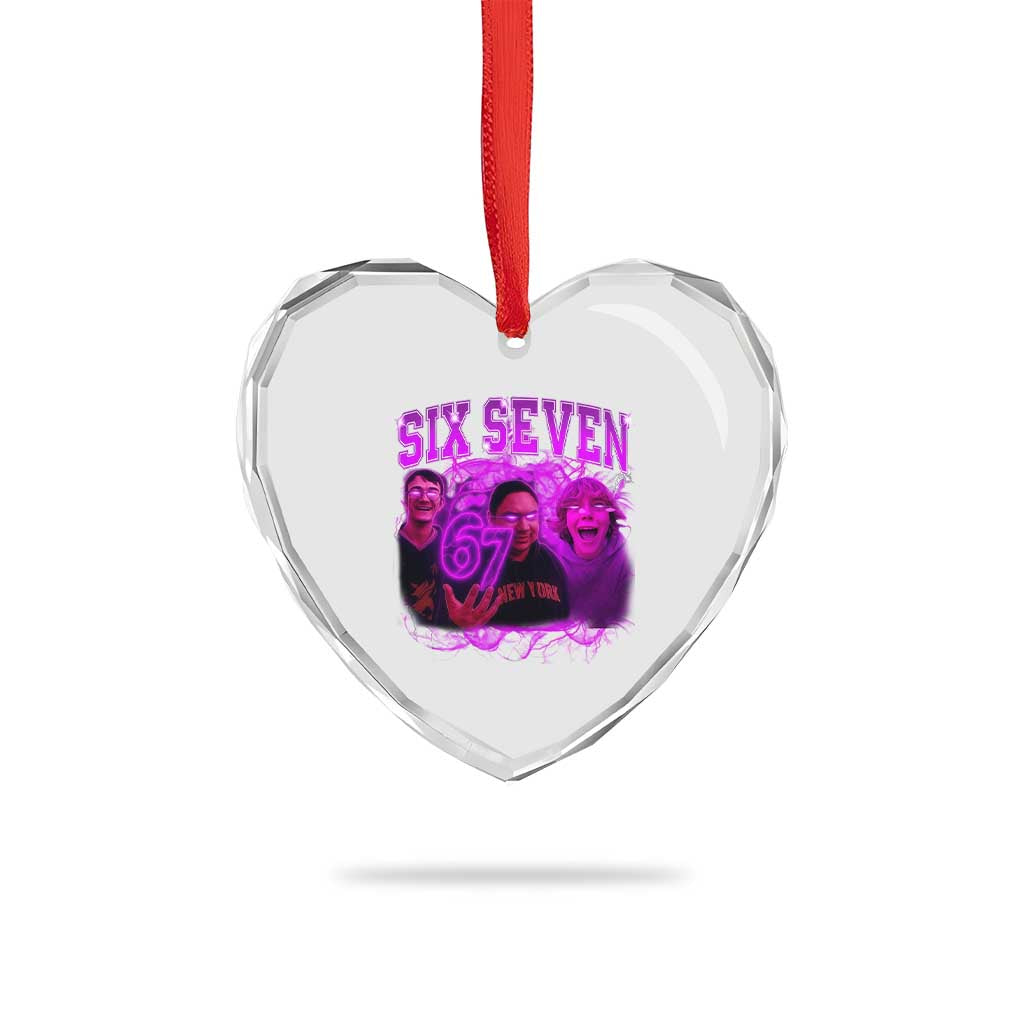 Funny Six Seven 6 7 Meme Heart Crystal Glass Ornament The Mason 67 Kid  Bootleg Gen Alpha Slang - Wonder Print Shop