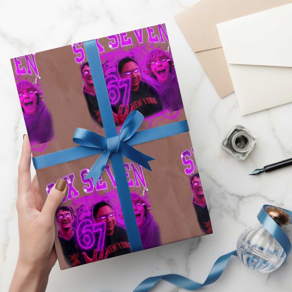 Funny Six Seven 6 7 Meme Wrapping Paper Roll The Mason 67 Kid  Bootleg Gen Alpha Slang - Wonder Print Shop