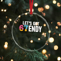 Funny Six Seven 67 Crystal Glass Ornament Lets Get Sendy 6 7 Meme Icecream - Wonder Print Shop