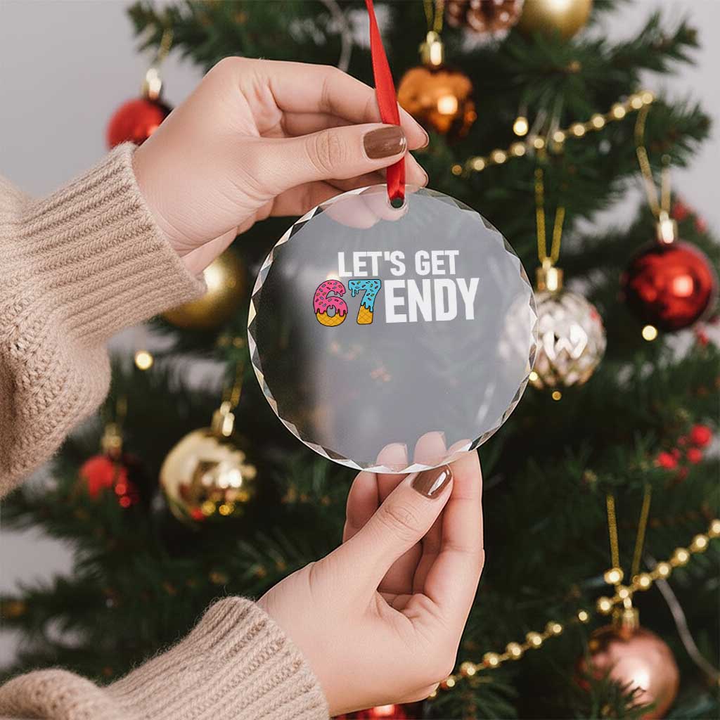Funny Six Seven 67 Crystal Glass Ornament Lets Get Sendy 6 7 Meme Icecream - Wonder Print Shop