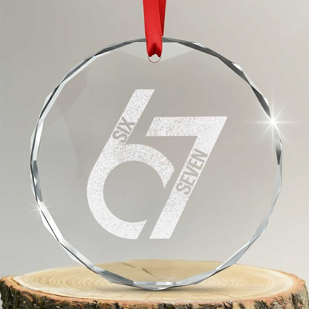 Funny Six Seven 67 Meme Gen Alpha Slang Crystal Glass Ornament - Wonder Print Shop