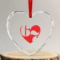 Funny Six Seven 67 Meme Valentines Day Red Heart Heart Crystal Glass Ornament