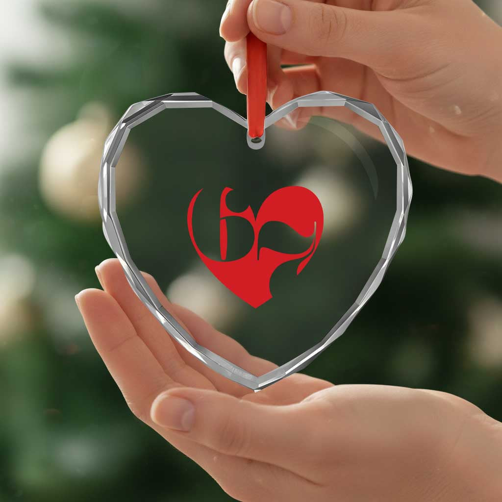 Funny Six Seven 67 Meme Valentines Day Red Heart Heart Crystal Glass Ornament