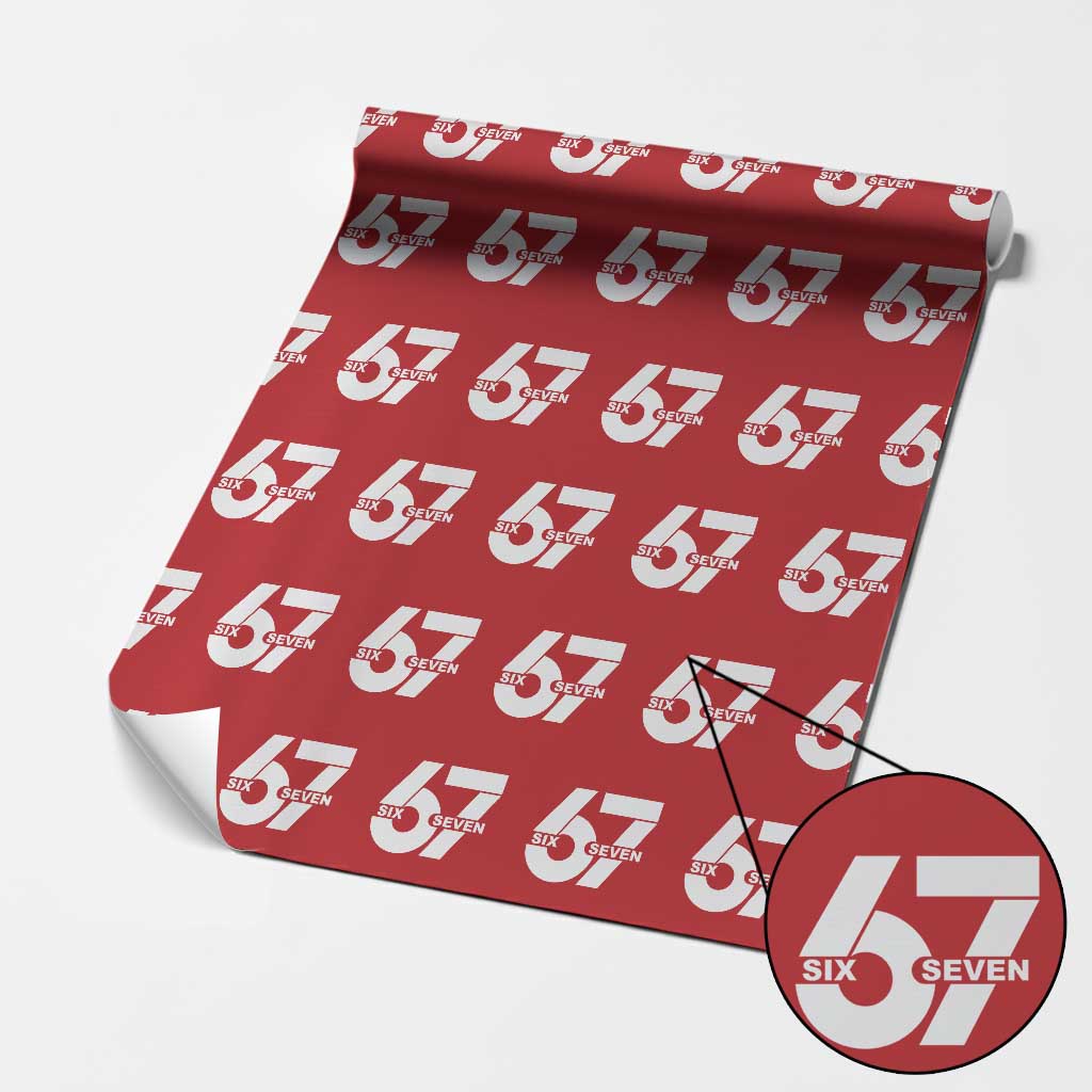 Funny Six Seven 67 Meme Wrapping Paper Roll Bold Graphic - Wonder Print Shop
