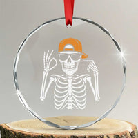 Funny Six Seven 67 Skeleton Gen Alpha Halloween Meme Crystal Glass Ornament TS11
