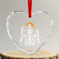 Funny Six Seven 67 Skeleton Gen Alpha Halloween Meme Heart Crystal Glass Ornament - Wonder Print Shop