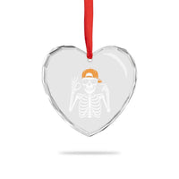 Funny Six Seven 67 Skeleton Gen Alpha Halloween Meme Heart Crystal Glass Ornament - Wonder Print Shop