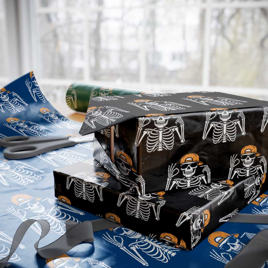 Funny Six Seven 67 Skeleton Gen Alpha Halloween Meme Wrapping Paper Roll - Wonder Print Shop