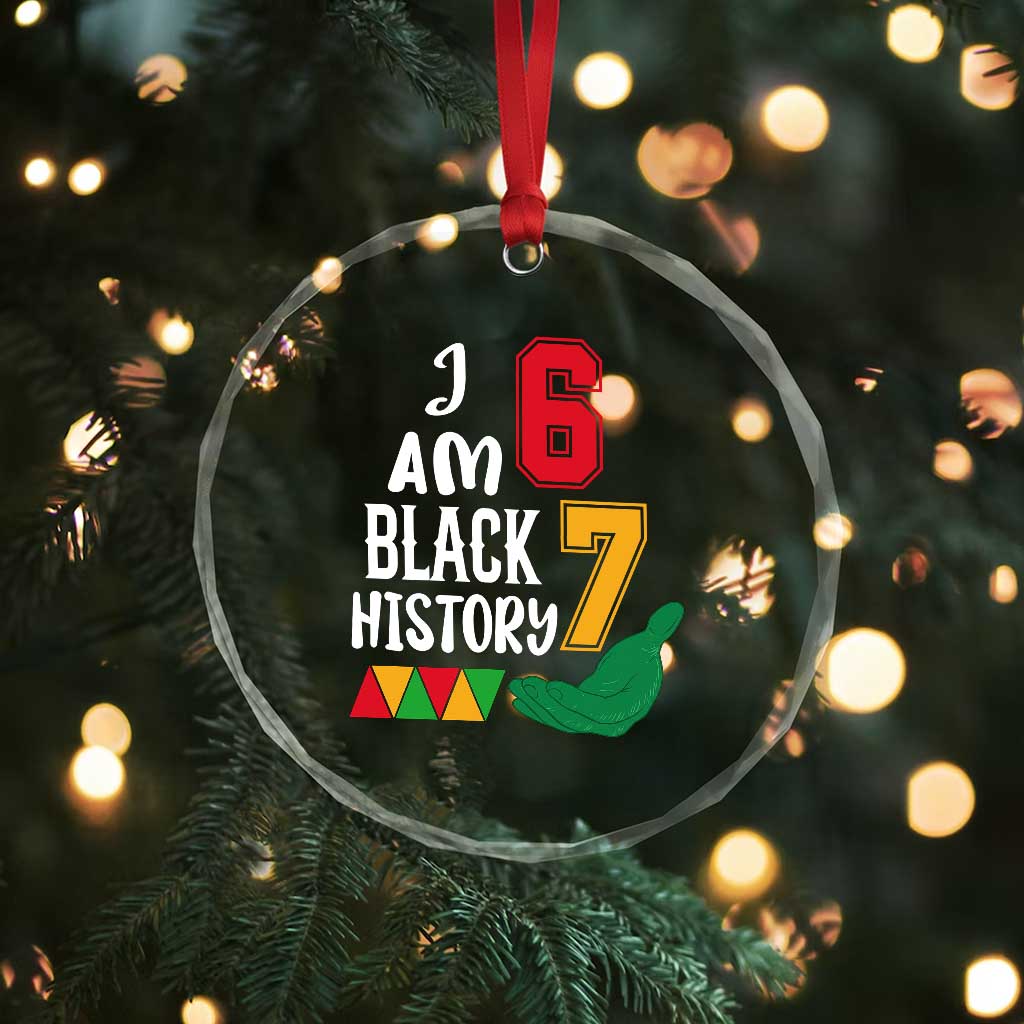 Funny Six Seven African American Crystal Glass Ornament Black History Month