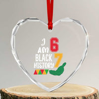 Funny Six Seven African American Heart Crystal Glass Ornament Black History Month