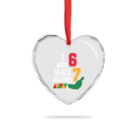 Funny Six Seven African American Heart Crystal Glass Ornament Black History Month