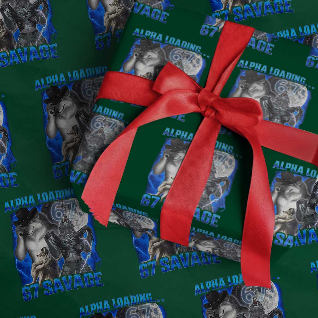 Funny Six Seven Alpha Wolf Wrapping Paper Roll Alpha Loading 67 Savage Wolves Moon Meme