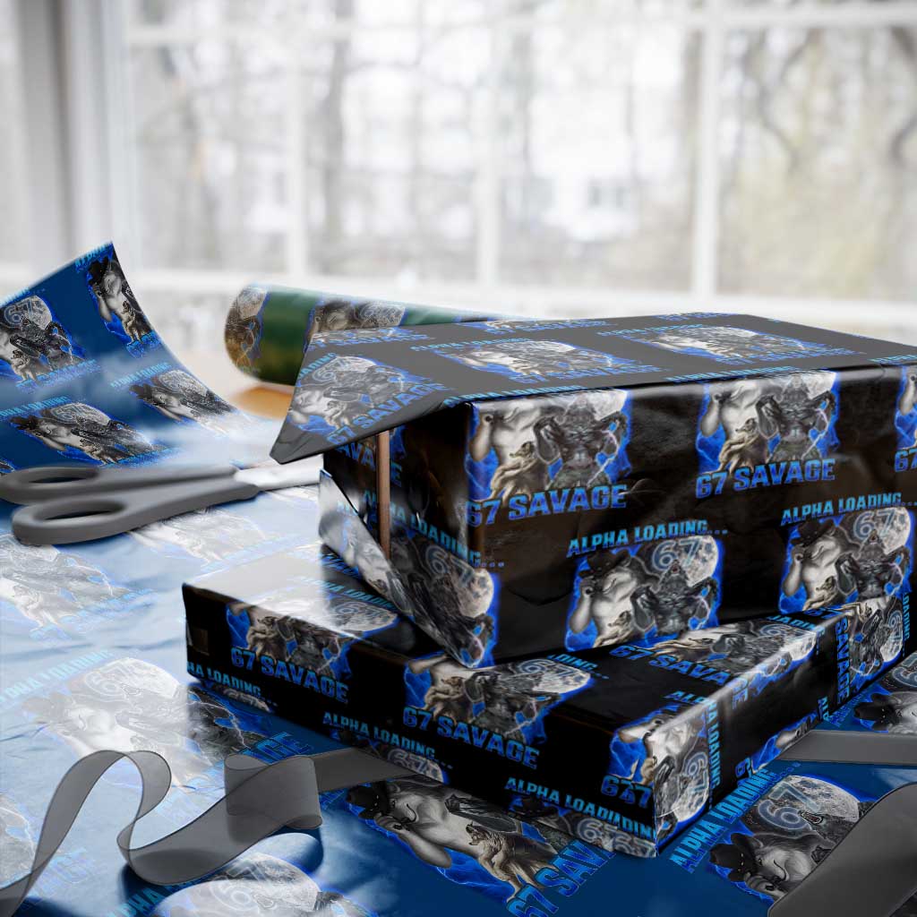 Funny Six Seven Alpha Wolf Wrapping Paper Roll Alpha Loading 67 Savage Wolves Moon Meme