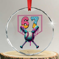 Funny Six Seven Baseball Drip Crystal Glass Ornament Number 67 Meme Drippy Bats - Wonder Print Shop