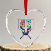 Funny Six Seven Baseball Drip Heart Crystal Glass Ornament Number 67 Meme Drippy Bats - Wonder Print Shop
