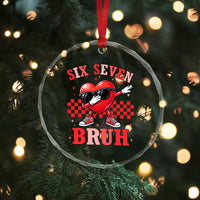 Funny Six Seven Bruh Valentines Day Crystal Glass Ornament Six Seven Dabbing Heart