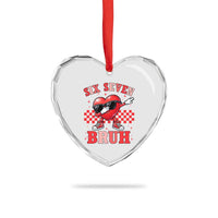 Funny Six Seven Bruh Valentines Day Heart Crystal Glass Ornament Six Seven Dabbing Heart