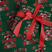 Funny Six Seven Bruh Valentines Day Wrapping Paper Roll Six Seven Dabbing Heart