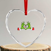 Funny Six Seven Christmas 67 Meme Gen Alpha Elf Heart Hands Heart Crystal Glass Ornament - Wonder Print Shop