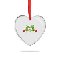 Funny Six Seven Christmas 67 Meme Gen Alpha Elf Heart Hands Heart Crystal Glass Ornament - Wonder Print Shop