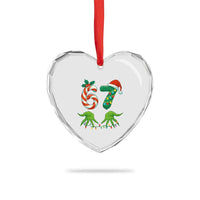 Funny Six Seven Christmas 67 Meme Gen Alpha Slang Elf Hands Heart Crystal Glass Ornament - Wonder Print Shop