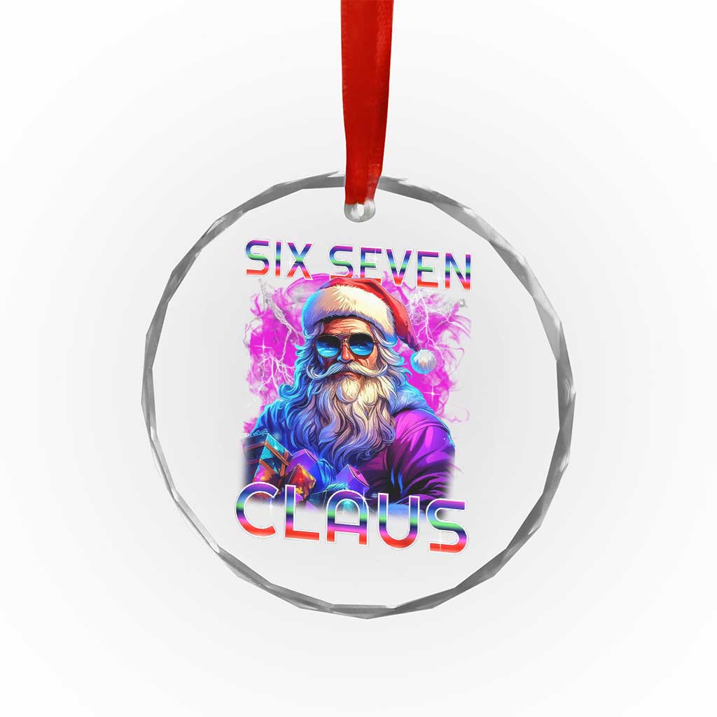 Funny Six Seven Claus Crystal Glass Ornament 67 Christmas Santa Meme Gen Alpha - Wonder Print Shop