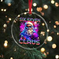 Funny Six Seven Claus Crystal Glass Ornament 67 Christmas Santa Meme Gen Alpha - Wonder Print Shop
