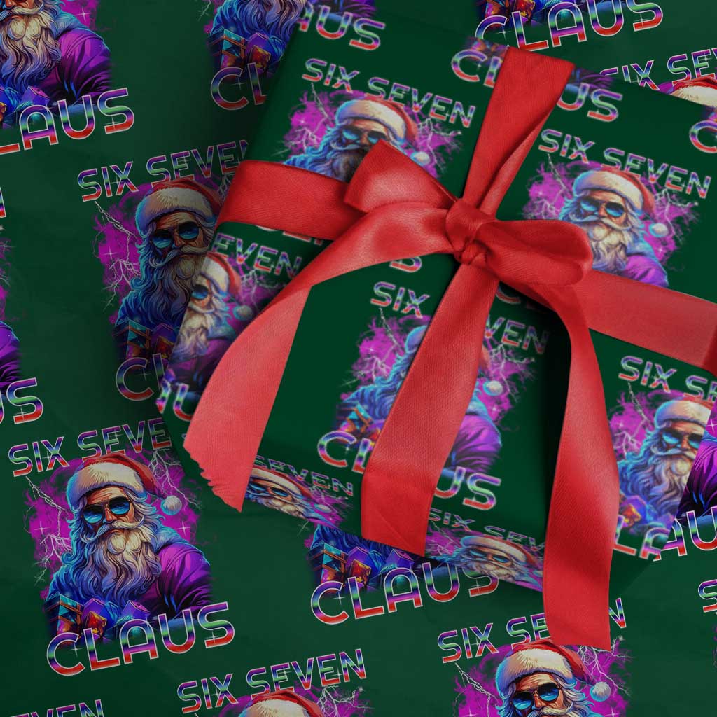 Funny Six Seven Claus Wrapping Paper Roll 67 Xmas Santa Meme Gen Alpha - Wonder Print Shop