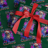 Funny Six Seven Claus Wrapping Paper Roll 67 Xmas Santa Meme Gen Alpha - Wonder Print Shop