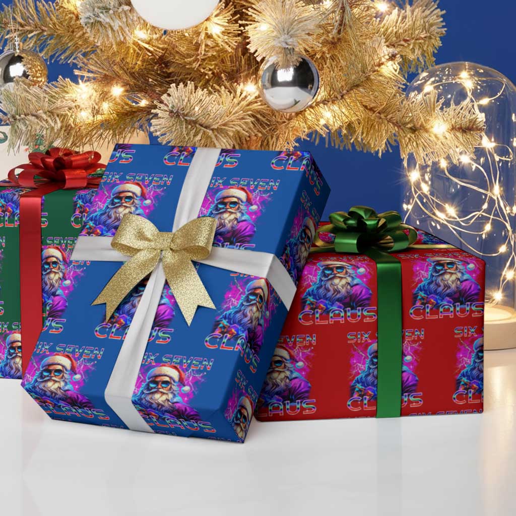 Funny Six Seven Claus Wrapping Paper Roll 67 Xmas Santa Meme Gen Alpha - Wonder Print Shop