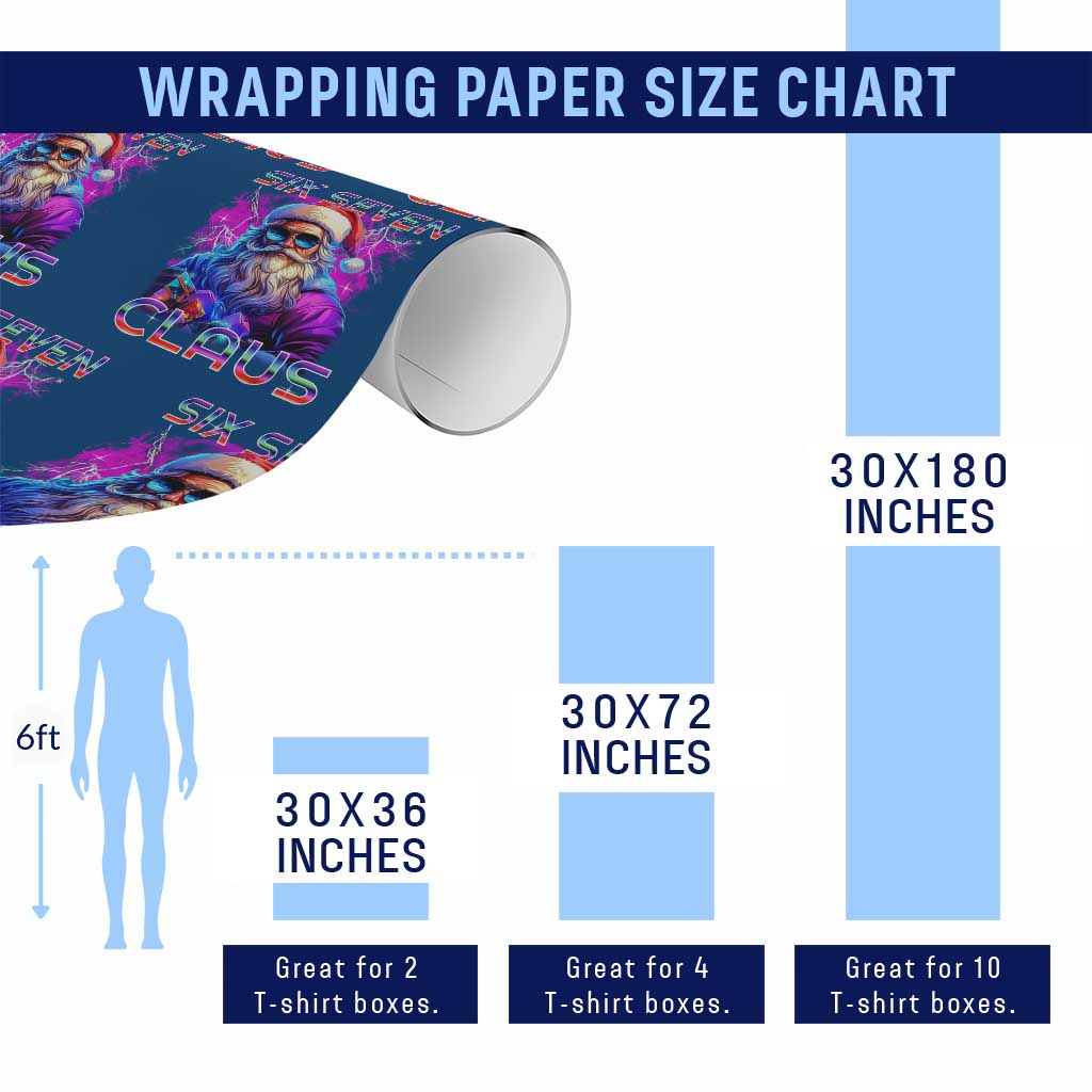 Funny Six Seven Claus Wrapping Paper Roll 67 Xmas Santa Meme Gen Alpha - Wonder Print Shop