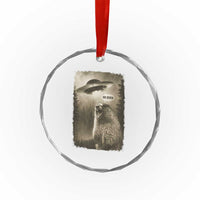Funny Six Seven Crystal Glass Ornament Screaming Groundhog UFO Meme