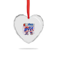 Funny Six Seven Dabbing Heart Crystal Glass Ornament Patriotic American Pride Gift