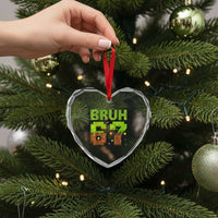 Funny Six Seven Heart Crystal Glass Ornament 67 Meme 6 7 Boy Game Pixel Number - Wonder Print Shop