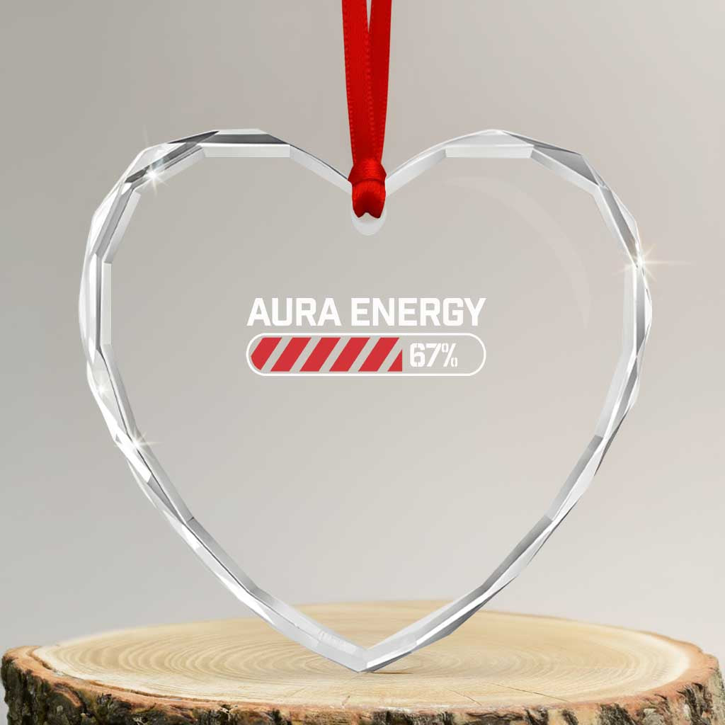 Funny Six Seven Heart Crystal Glass Ornament Aura Energy at 67 Meme Gen Alpha Slang - Wonder Print Shop