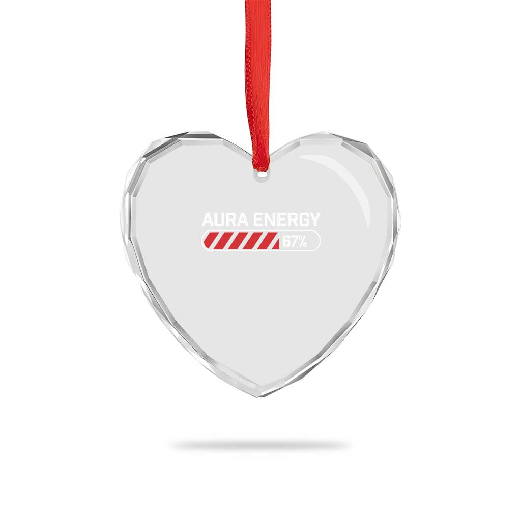 Funny Six Seven Heart Crystal Glass Ornament Aura Energy at 67 Meme Gen Alpha Slang - Wonder Print Shop