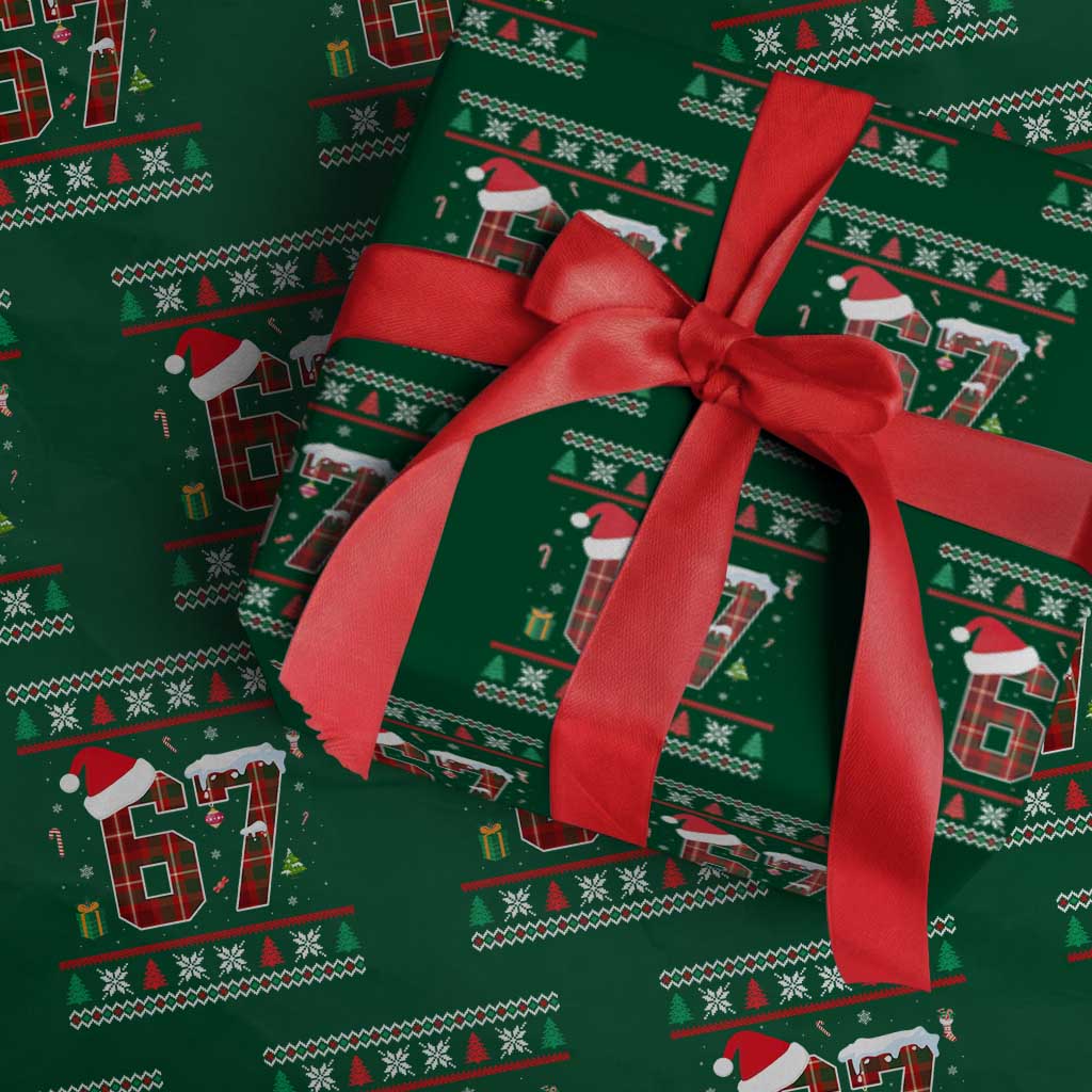 Funny Six Seven Meme Christmas Ugly Sweater Wrapping Paper Roll Trendy Tiktok Gift - Wonder Print Shop