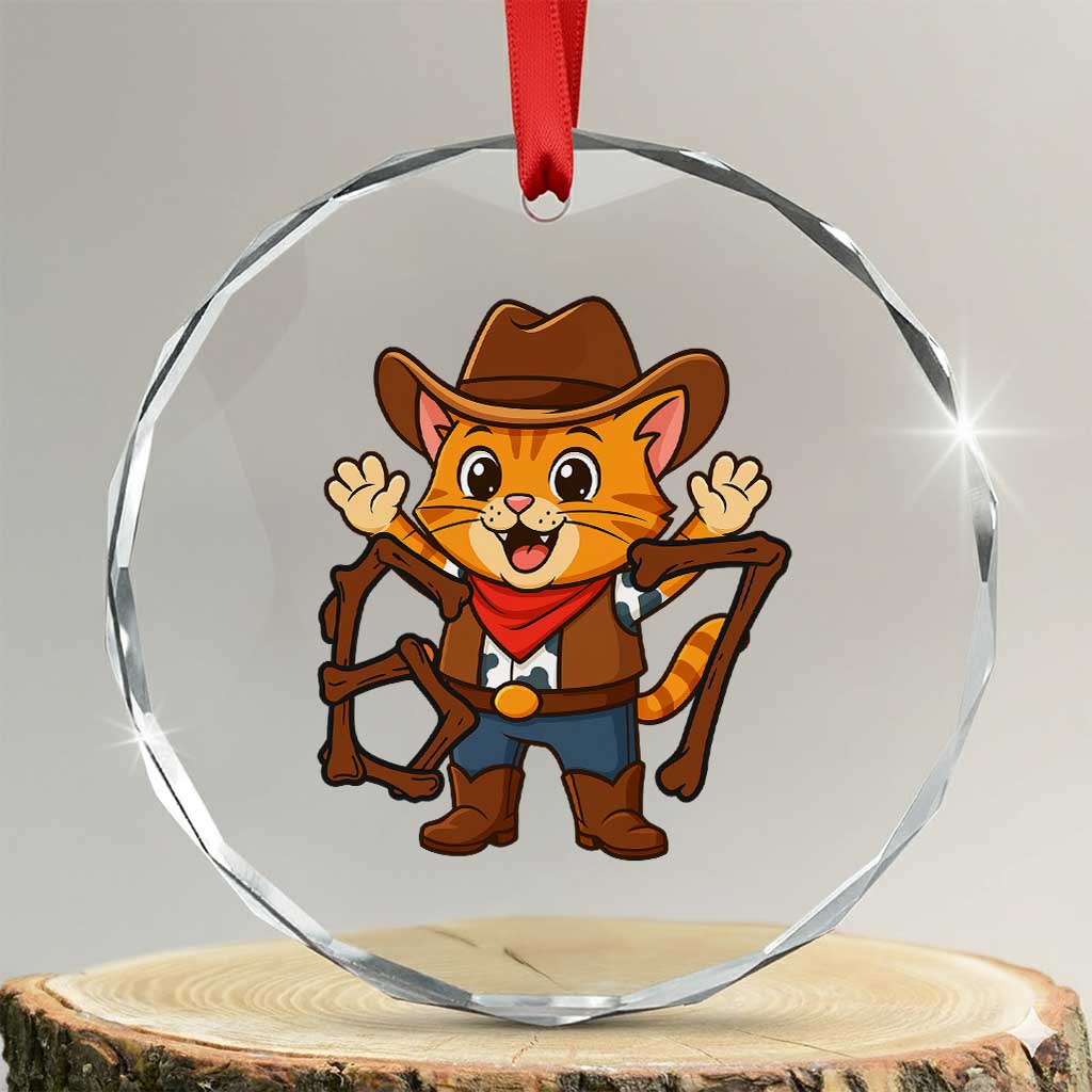 Funny Six Seven Meme Cowcat Crystal Glass Ornament Gen Alpha Slang Gift - Wonder Print Shop