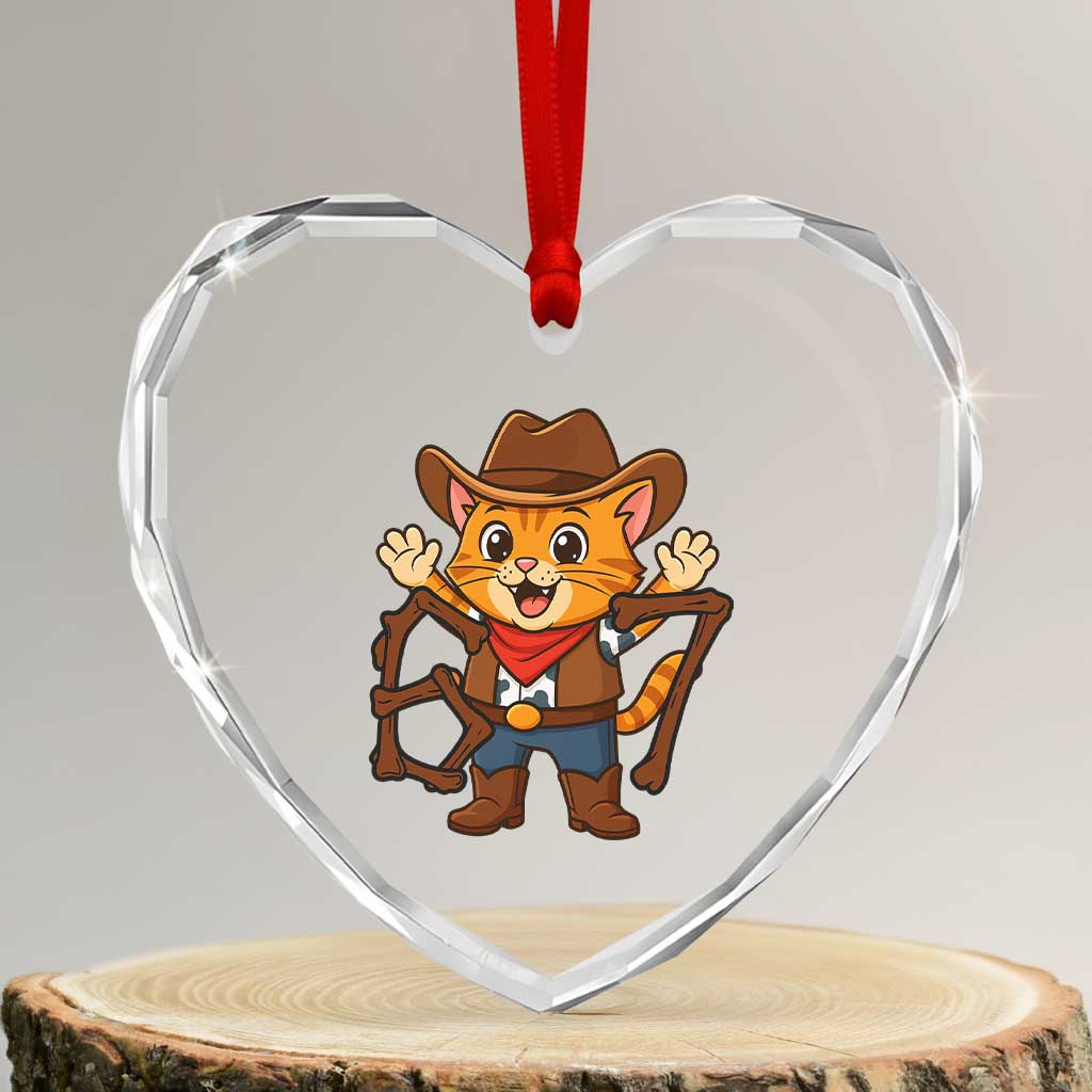 Funny Six Seven Meme Cowcat Heart Crystal Glass Ornament Gen Alpha Slang Gift - Wonder Print Shop
