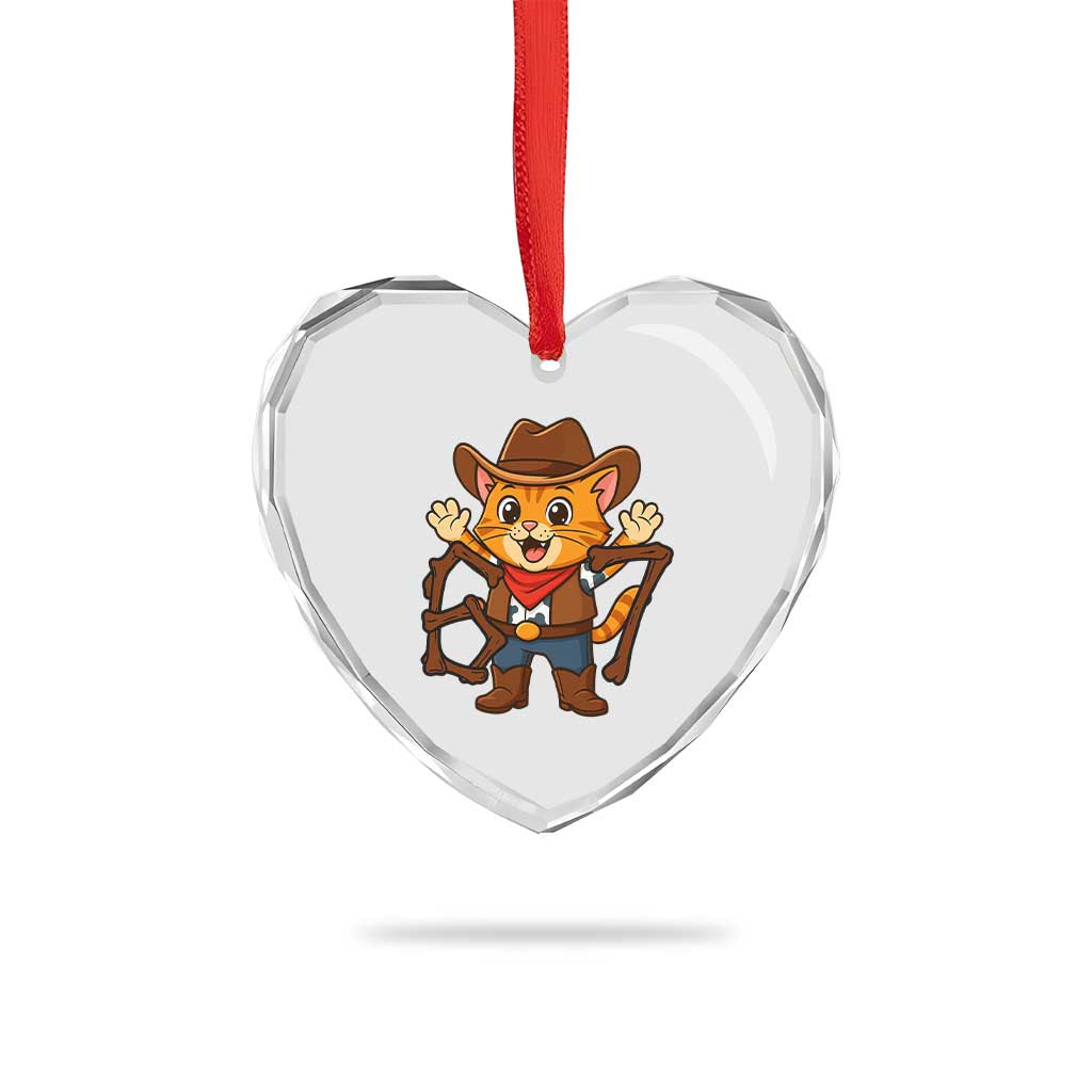 Funny Six Seven Meme Cowcat Heart Crystal Glass Ornament Gen Alpha Slang Gift - Wonder Print Shop