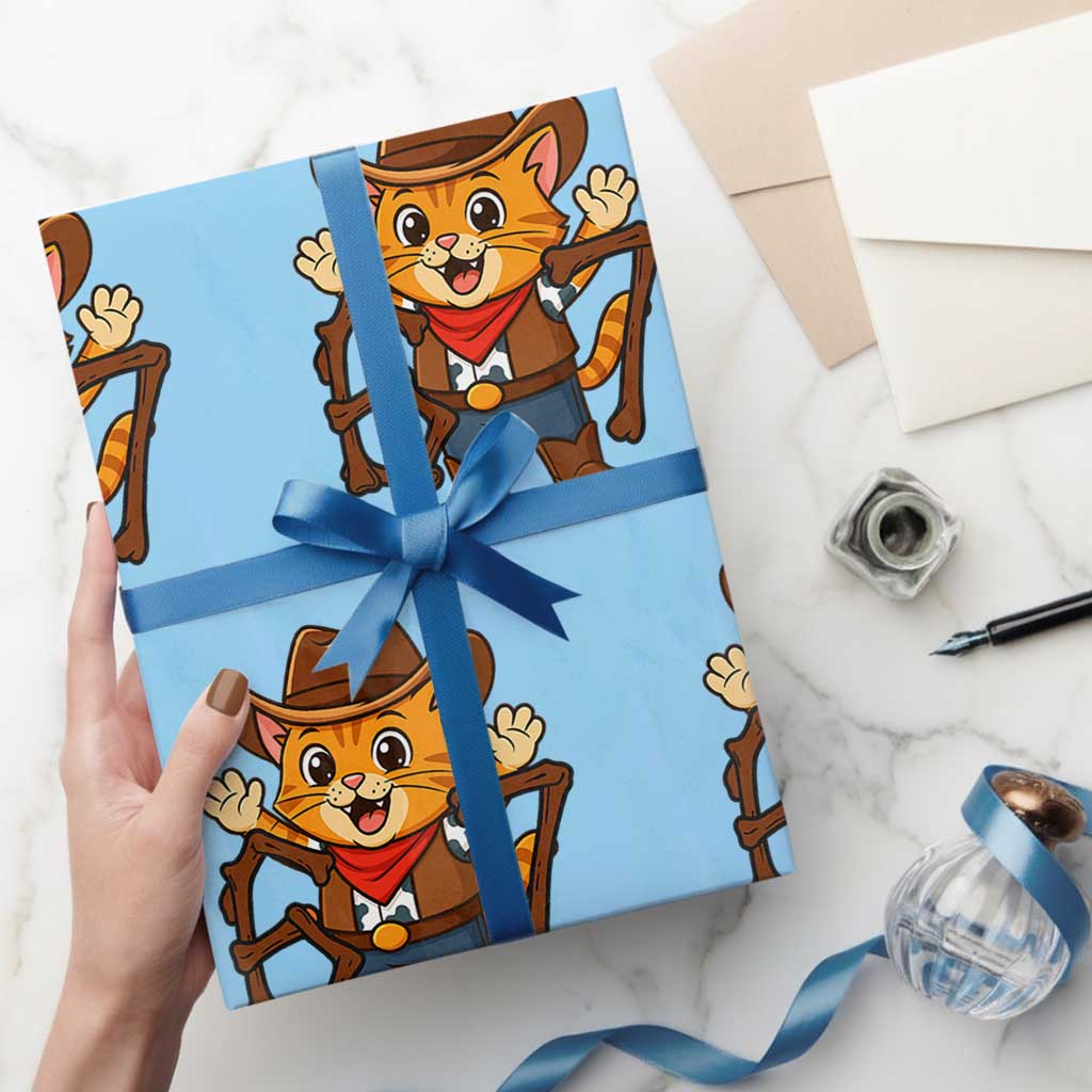 Funny Six Seven Meme Cowcat Wrapping Paper Roll Gen Alpha Slang Gift - Wonder Print Shop