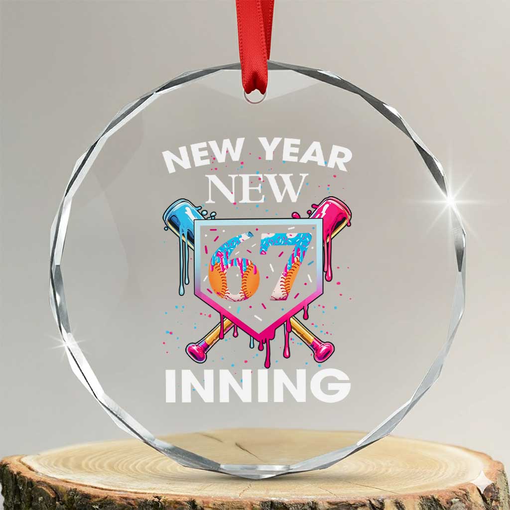 Funny Six Seven Meme Crystal Glass Ornament 67 Number Sports American Football Ice Cream Drip - Wonder Print Shop