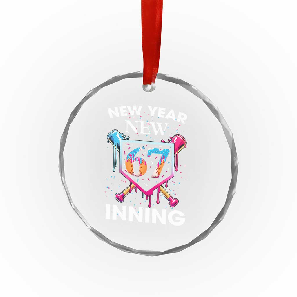 Funny Six Seven Meme Crystal Glass Ornament 67 Number Sports American Football Ice Cream Drip - Wonder Print Shop