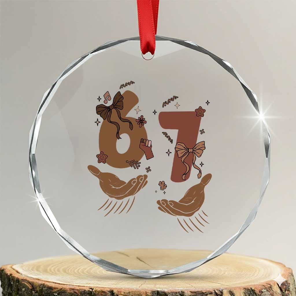Funny Six Seven Meme Crystal Glass Ornament Black History Women Gift