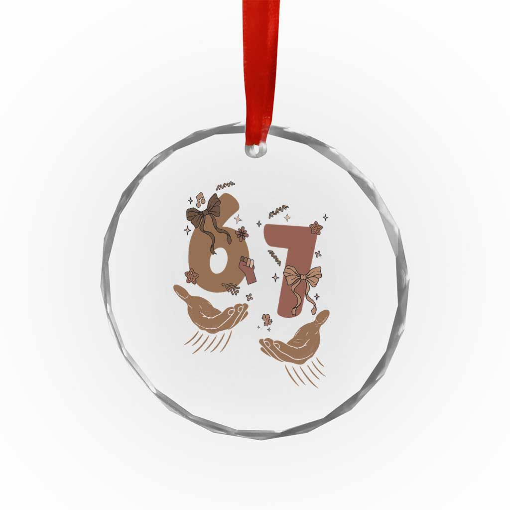 Funny Six Seven Meme Crystal Glass Ornament Black History Women Gift