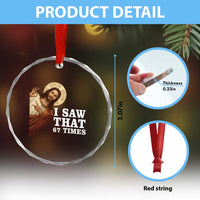 Funny Six Seven Meme Crystal Glass Ornament I Saw That 67 Times - Wonder Print Shop