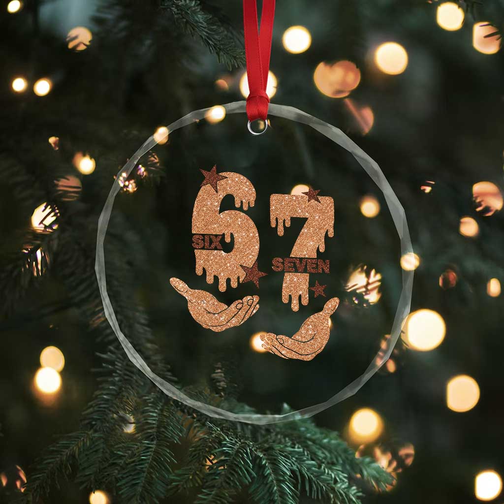 Funny Six Seven Meme Crystal Glass Ornament Melanin Black History Month Gift - Wonder Print Shop