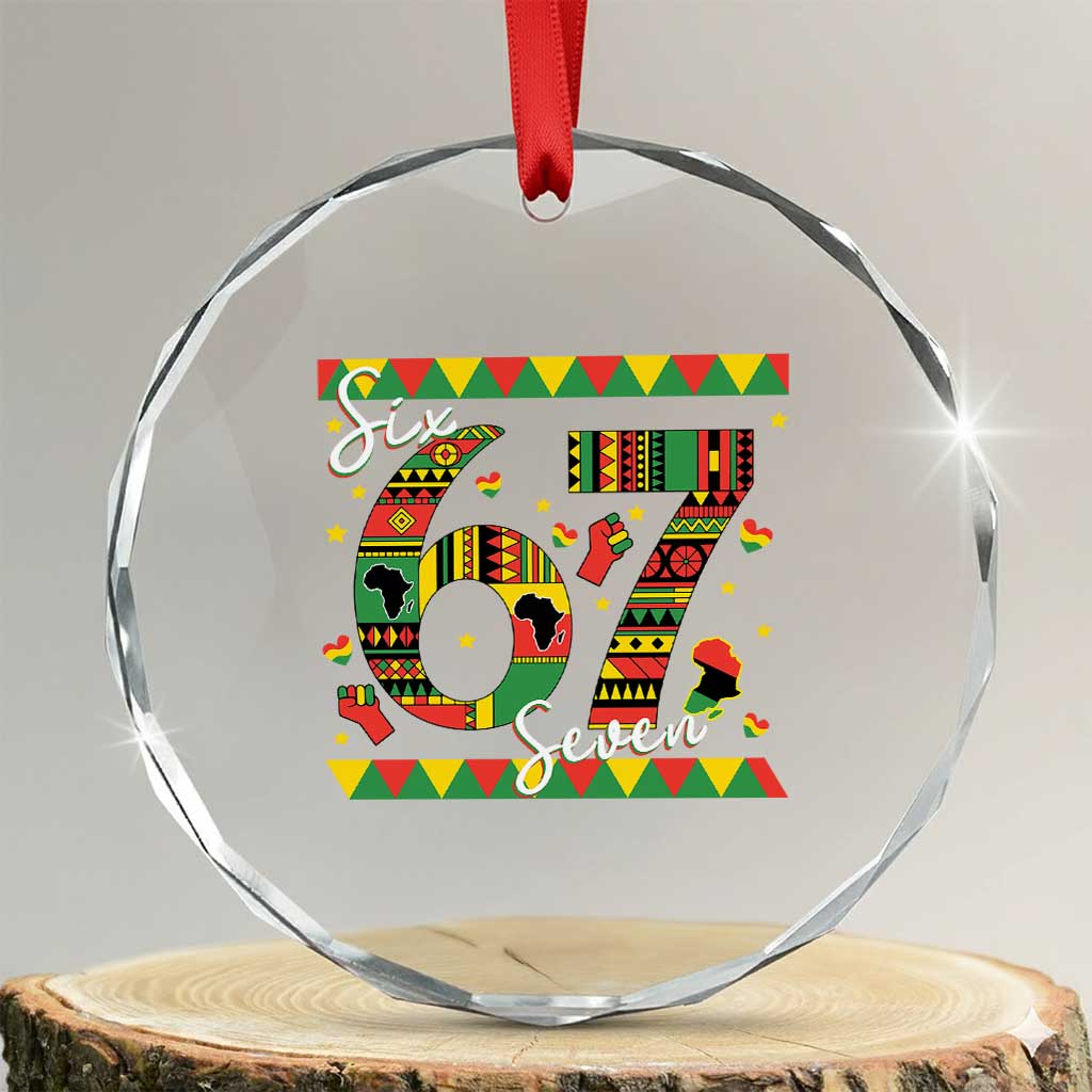 Funny Six Seven Meme Crystal Glass Ornament Pan African Culture Gift